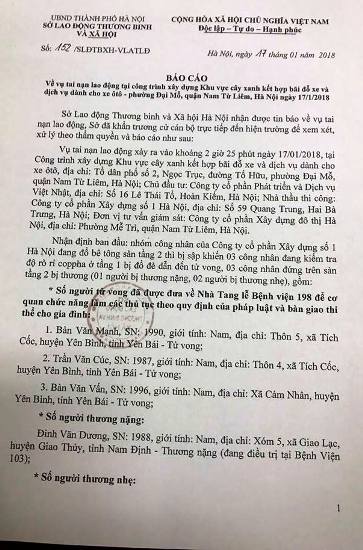Hà Nội xác định nguyên nhân ban đầu vụ tai nạn lao động làm 3 người chết tại Đại Mỗ ảnh 1